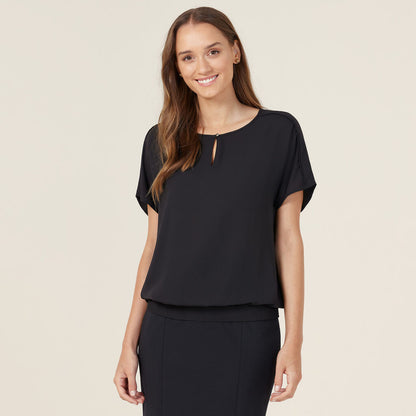 Short Sleeve Rib Hem Top Avignon