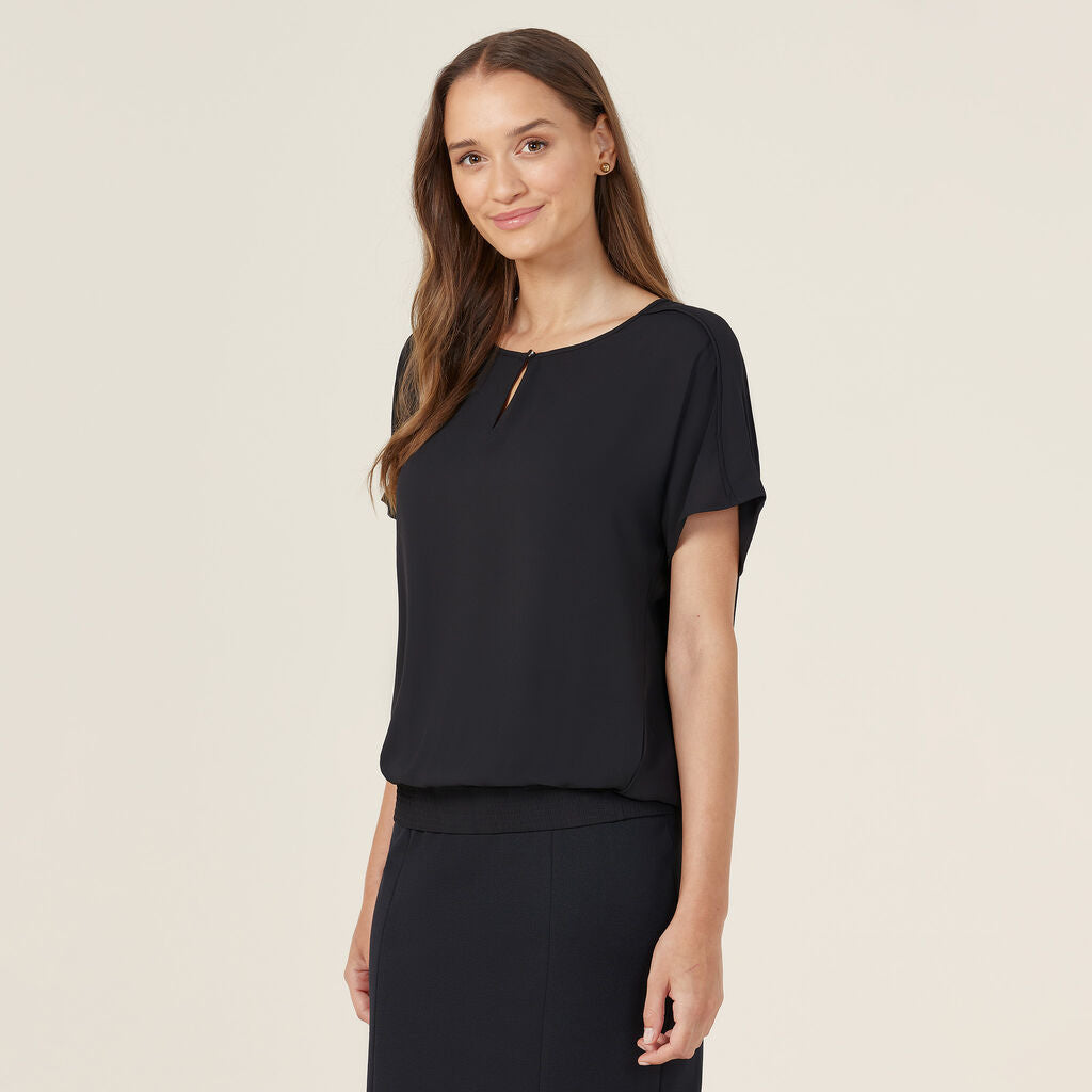 Short Sleeve Rib Hem Top Avignon