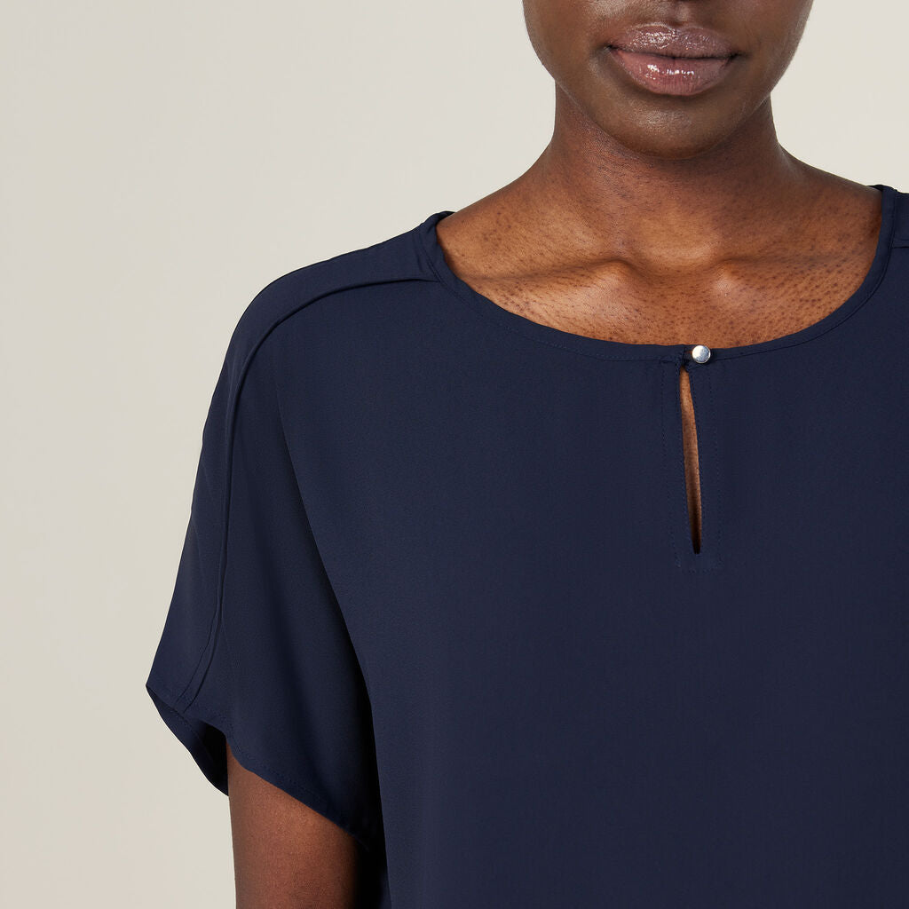 Short Sleeve Rib Hem Top Avignon