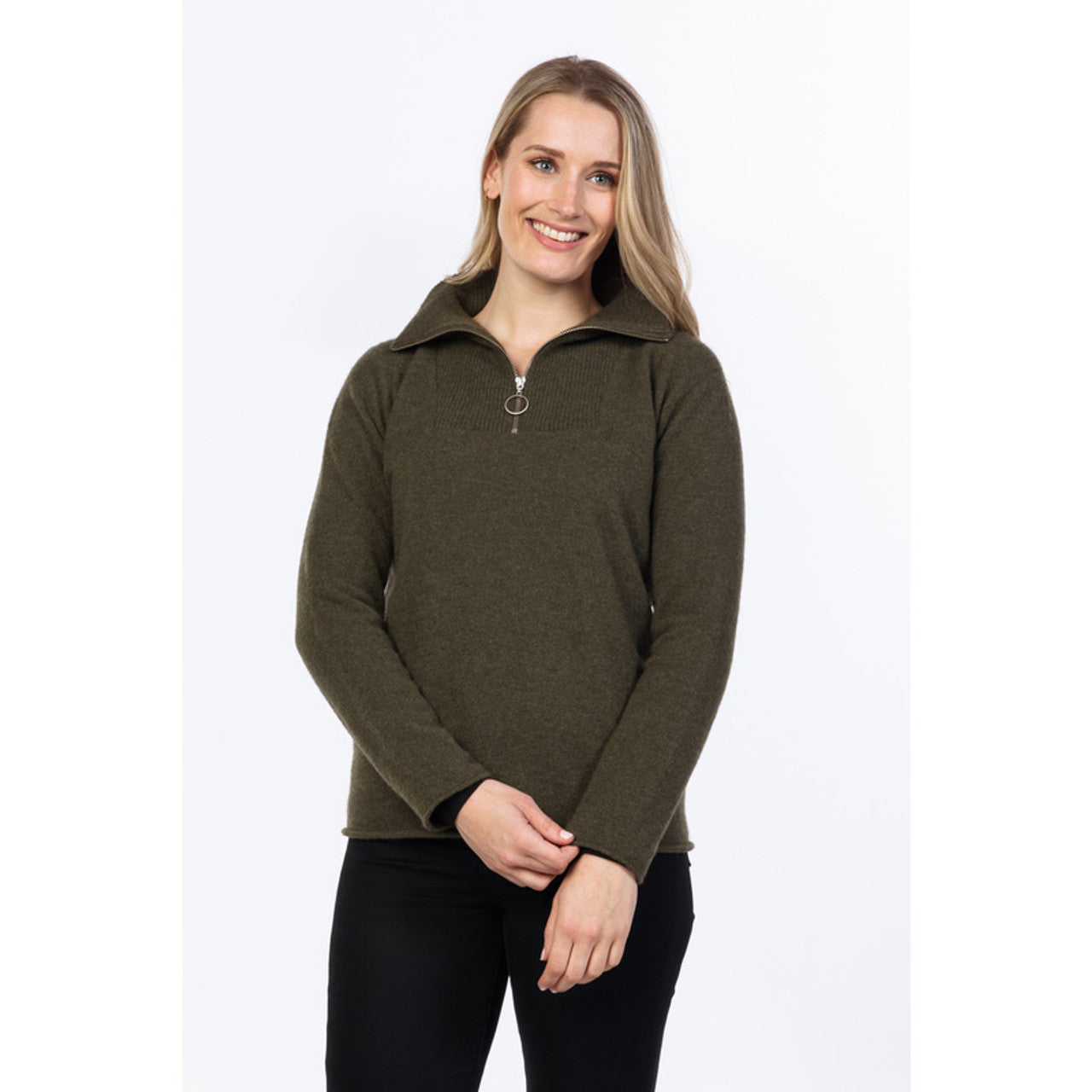 Women's Half Zip Merino Sweater Native World