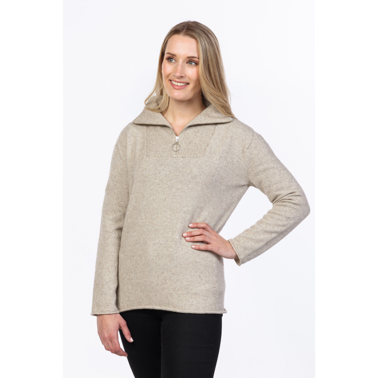 Women's Half Zip Merino Sweater Native World